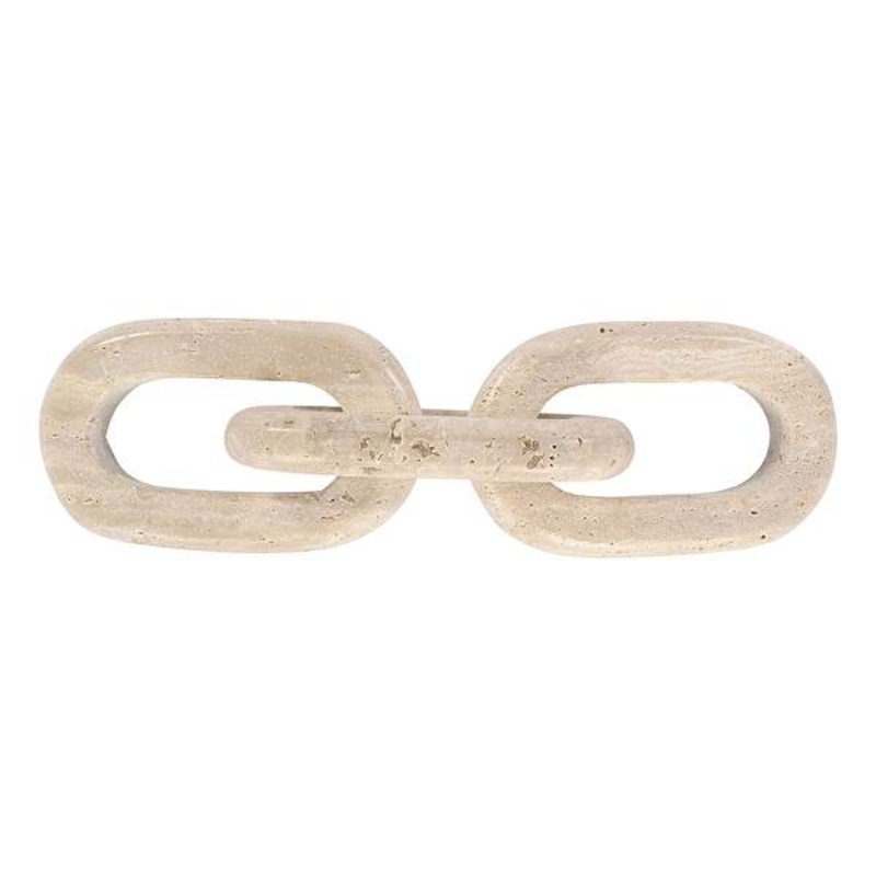 Crosby St. Tan Travertine Chain Link Decor, 14″