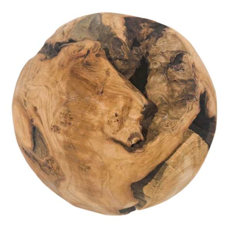 Decorative Wooden Orb, 9″