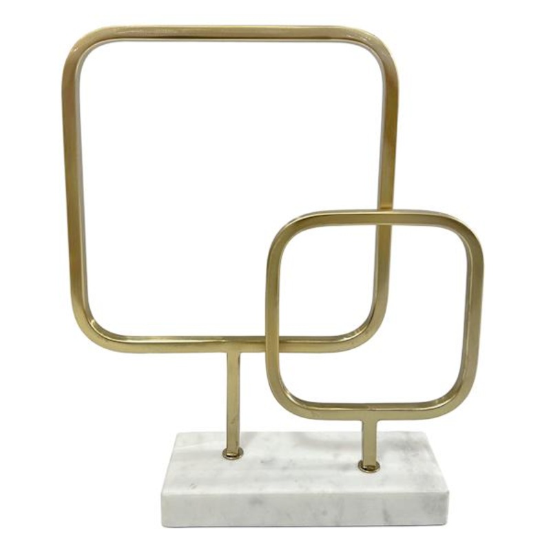 Double Square Gold Pedestal, 13″
