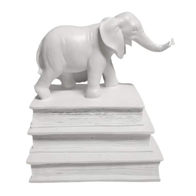 Elephant Bookstack Decor, 10″