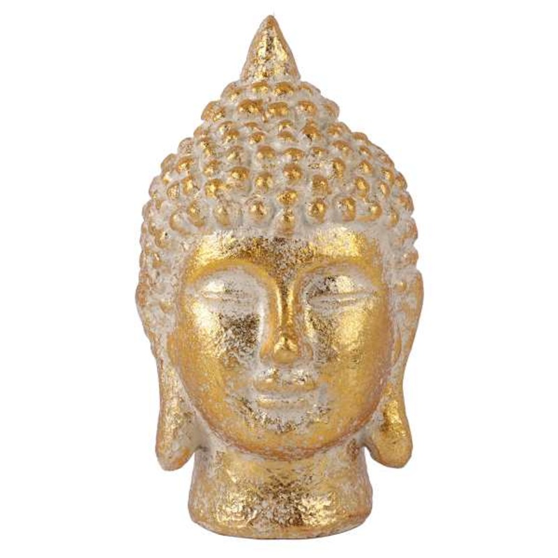 Found & Fable Gold Buddha Head Figurine, 4×7