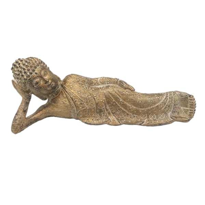 Found & Fable Gold Reclining Buddha Statue, 11.8″