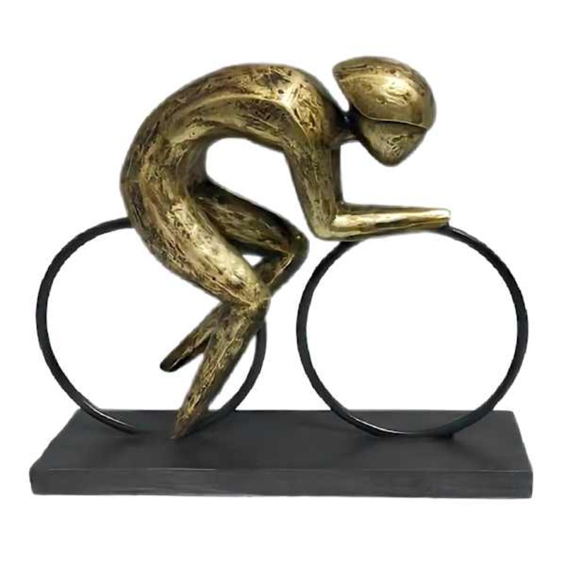 Gold Bicyclist Statue, 8″