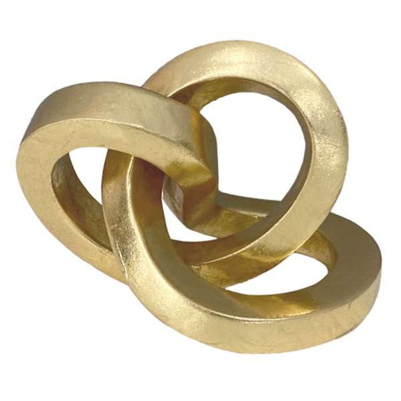 Gold Interlocking Metal Rings, 3.4″
