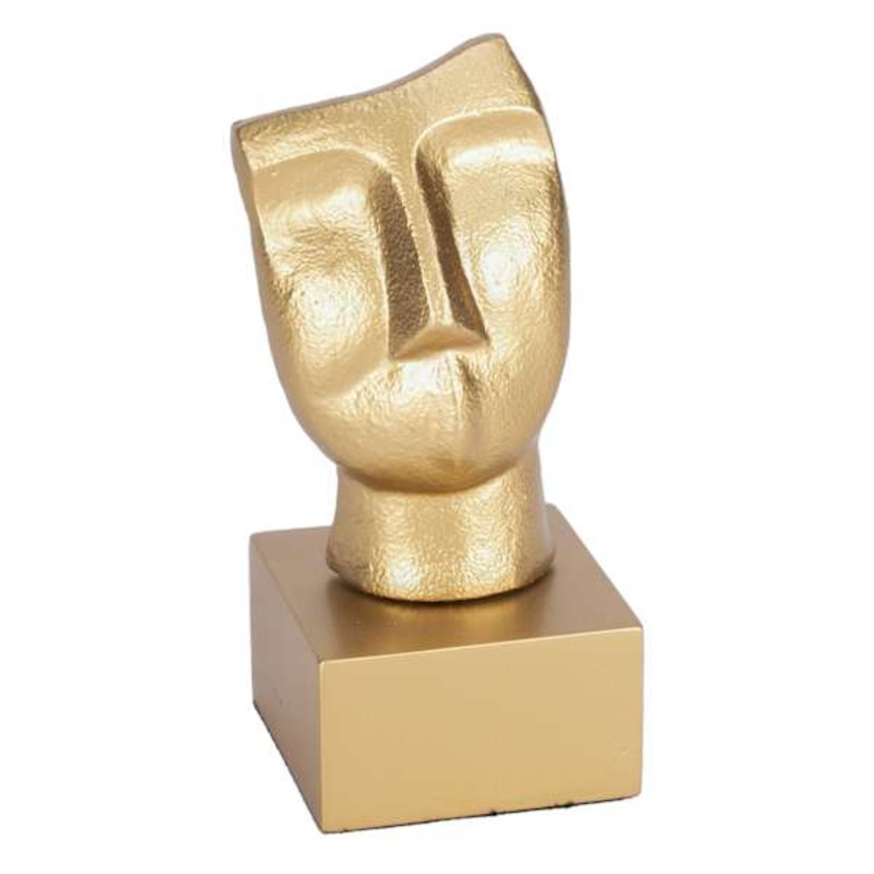 Gold Metal Face Decor, 8″