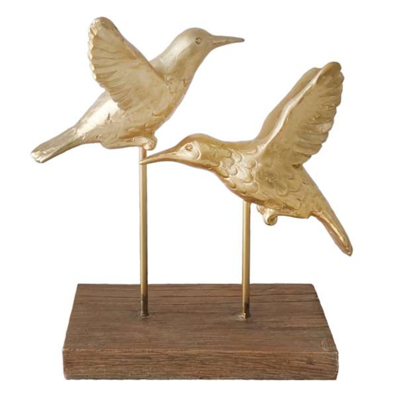 Gold Metal Hummingbird Figurine, 7.3″