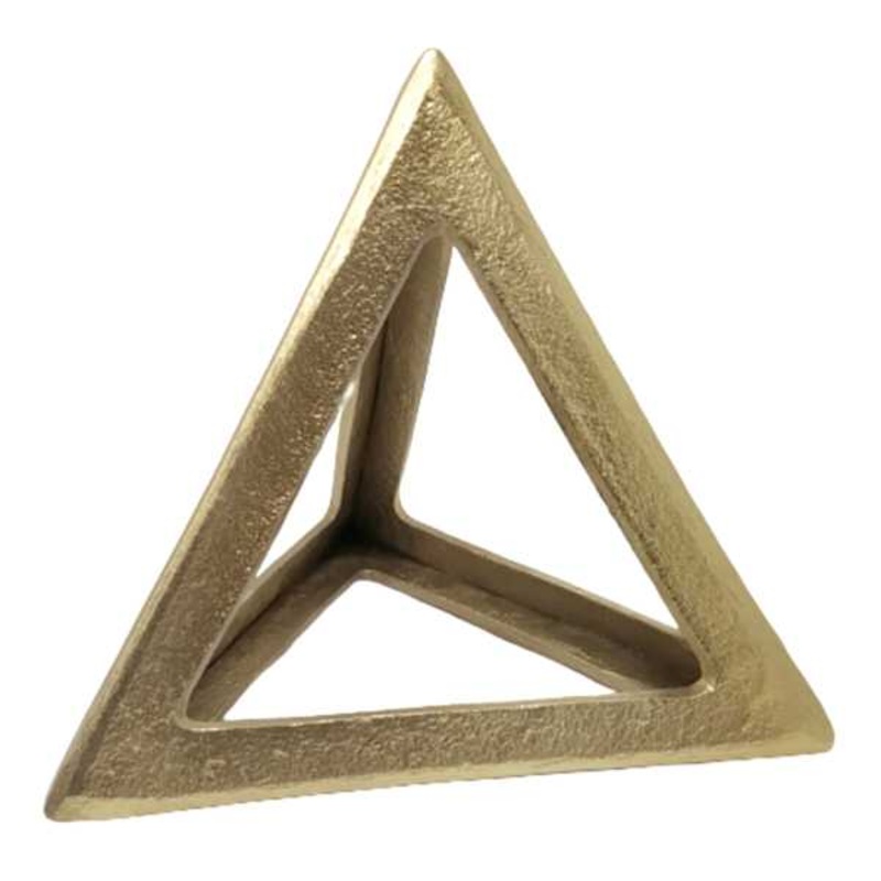 Gold Metal Triangle Figurine, 8″