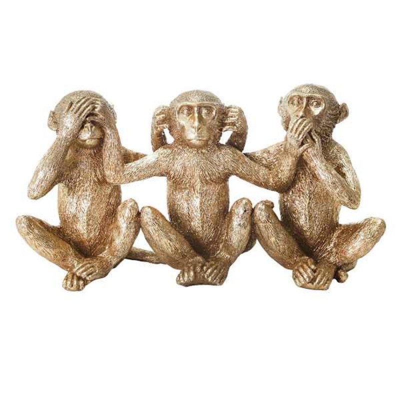 Gold Monkey Trio Decor, 6″