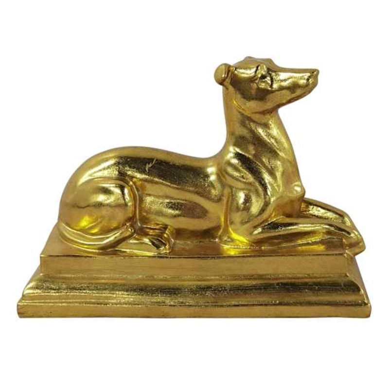 Gold Resin Hound Dog, 9×6