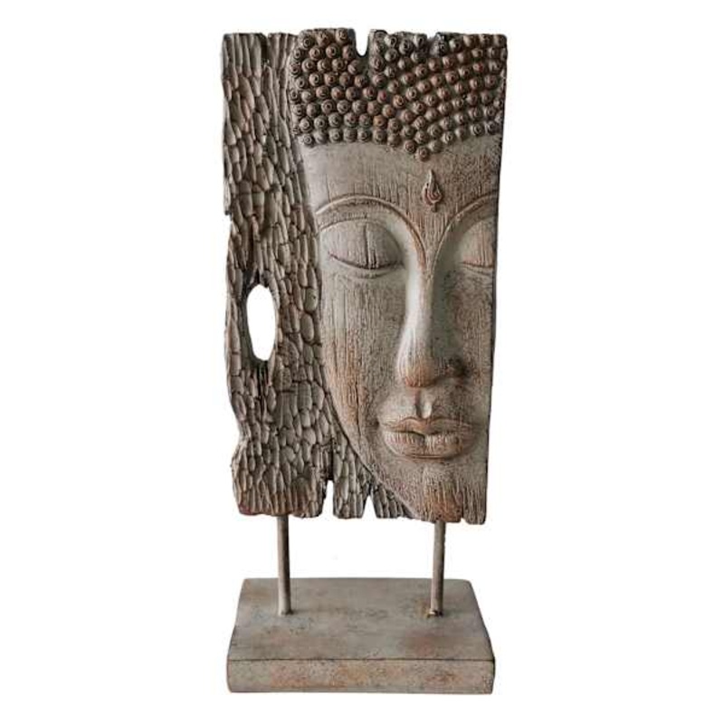 Square Buddha Head Figurine, 11.5″