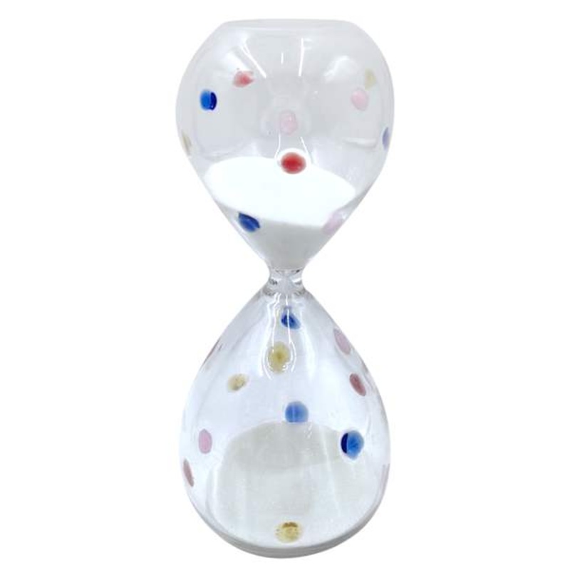 Clear Confetti Glass Hourglass, 3×8