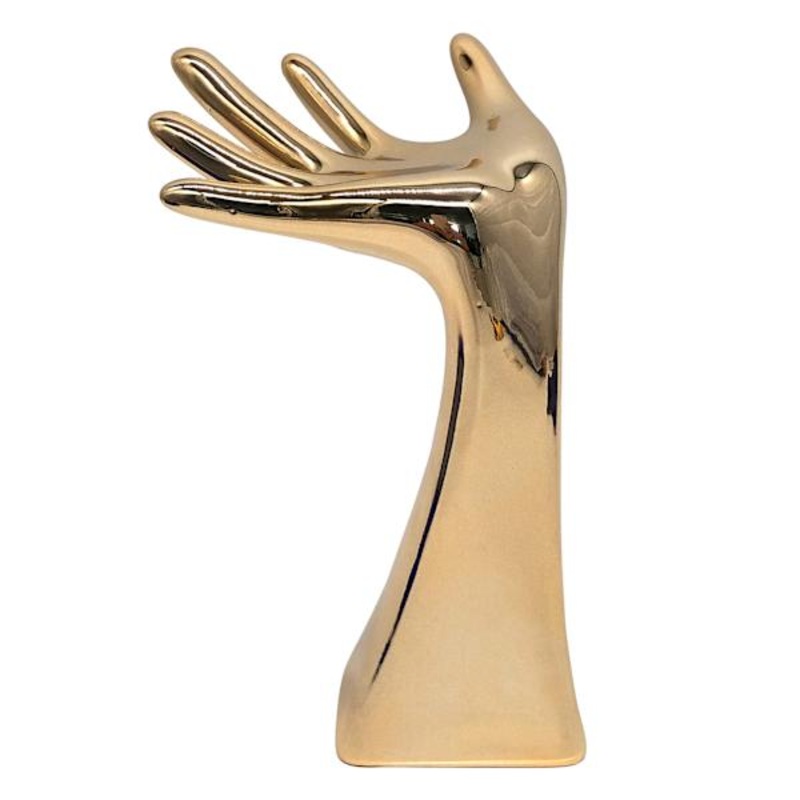 Gold Hand Ceramic Figurine, 4.5×7