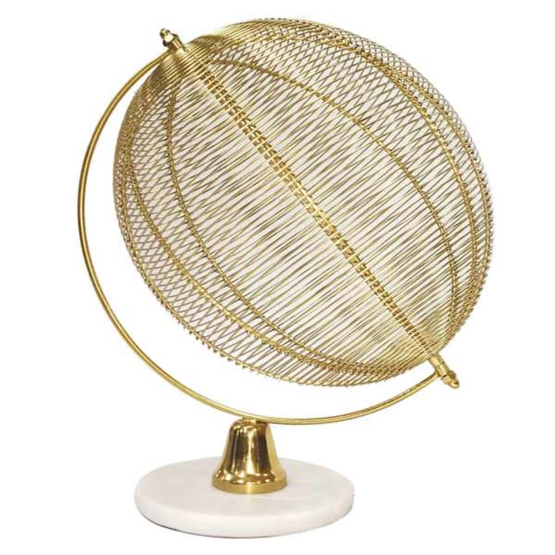 Gold Wire Globe Decor, 13″