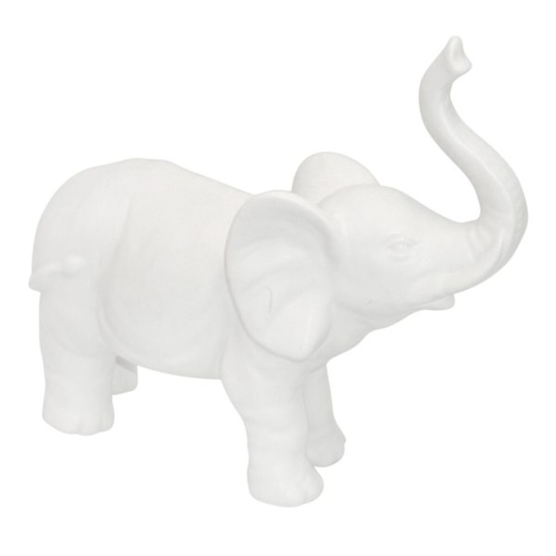 Grace Mitchell White Ceramic Elephant Decor, 8″