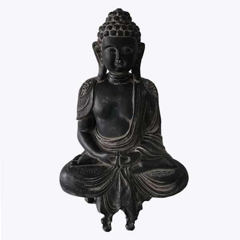 Grey Buddha Figurine, 16″