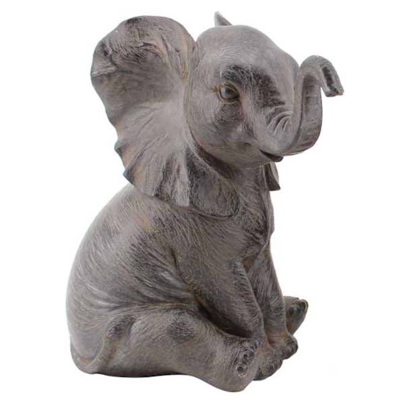 Grey Sitting Elephant, 8″