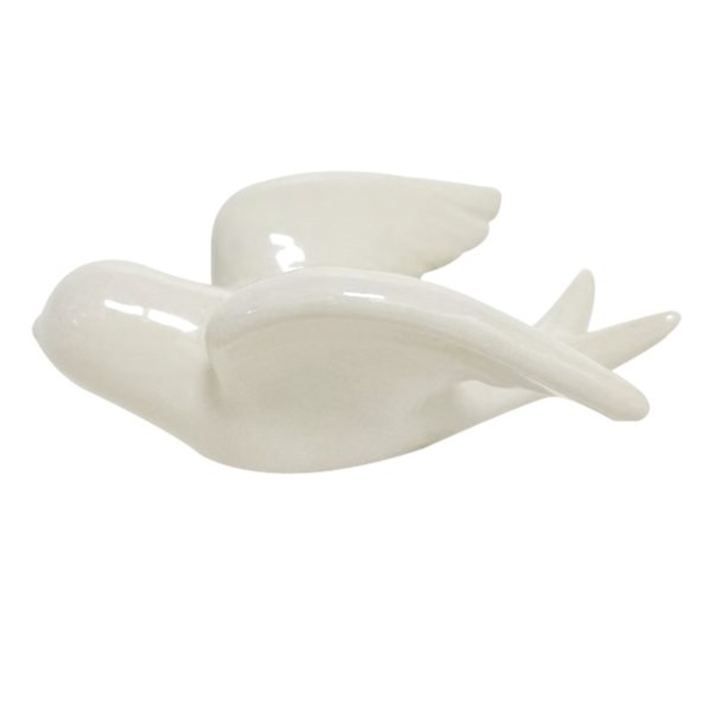 Honeybloom Almond Ceramic Bird Figurine, 5″