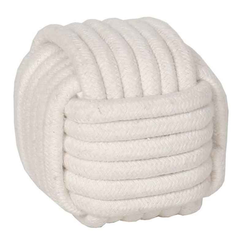 Honeybloom White Rope Ball, 4.5″