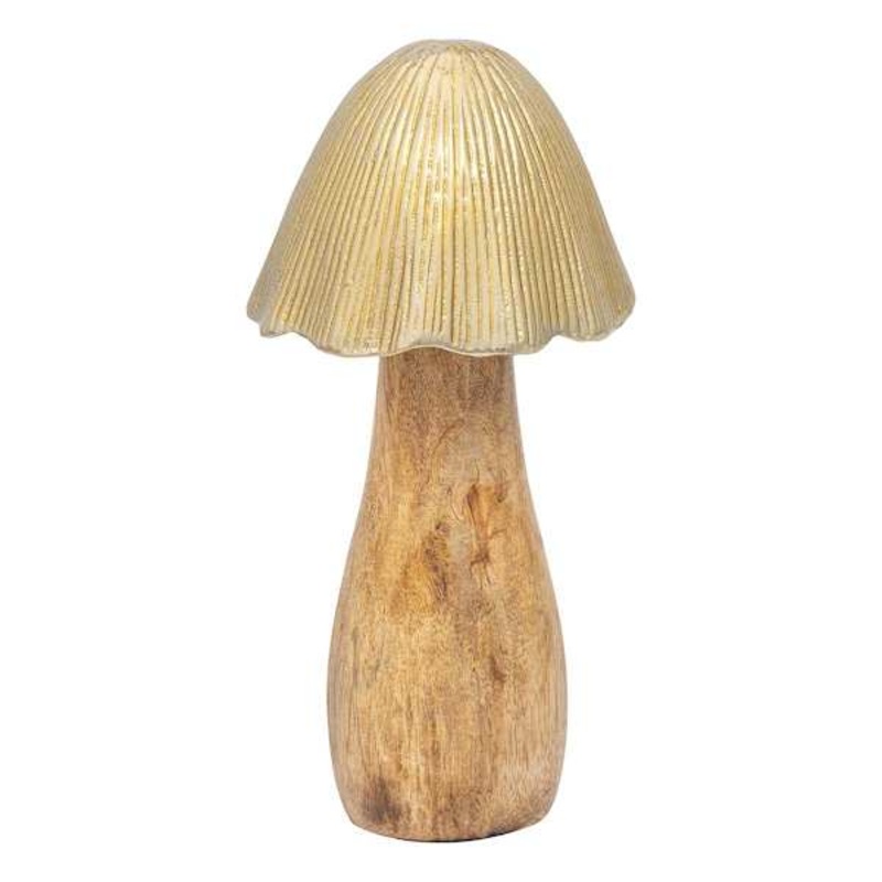 Honeybloom Wood & Metal Mushroom, 8″