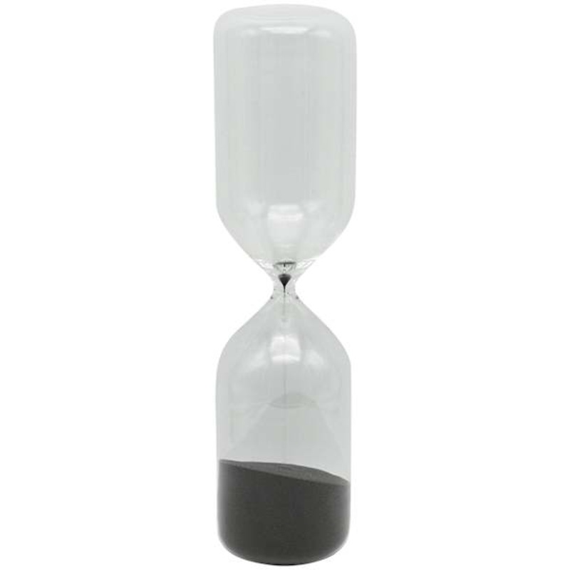 Hour Glass With Black Sand, 15.7″