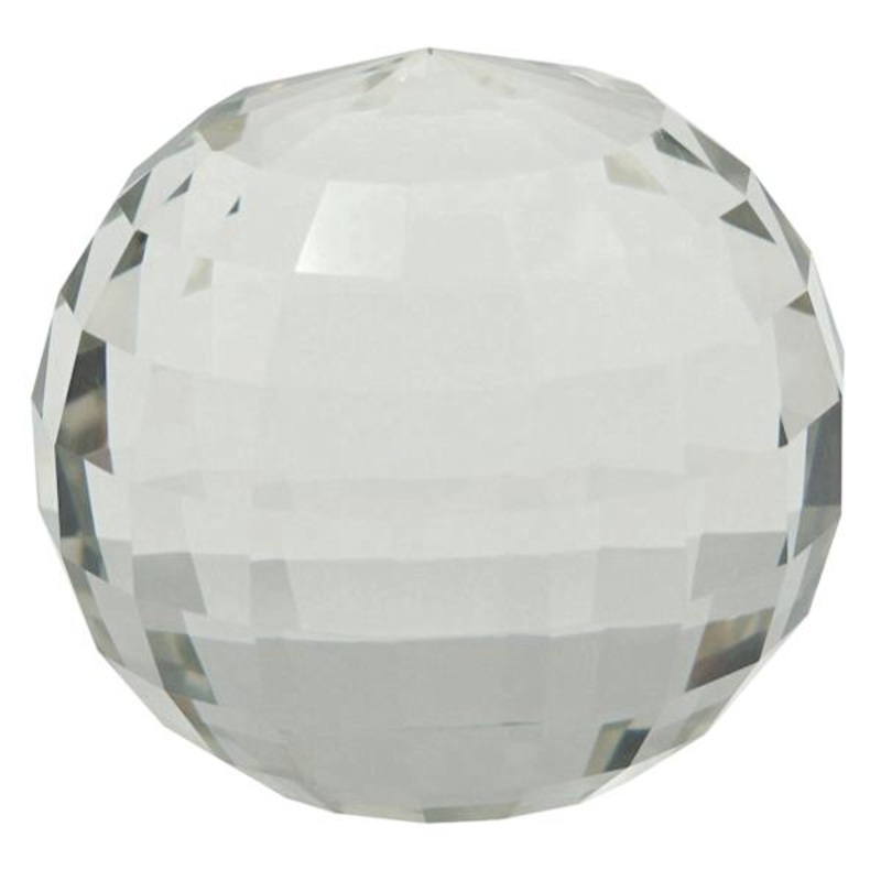 Laila Ali Clear Glass Geo Crystal Ball Decor, 4″