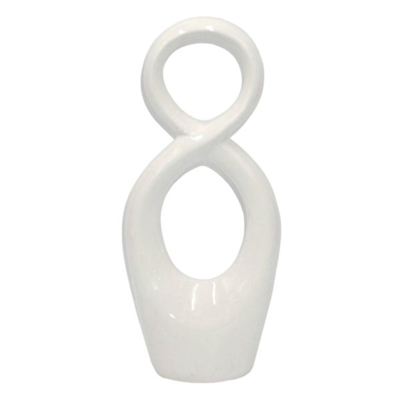 Laila Ali White Ceramic Infinity Sculpture, 12.5″