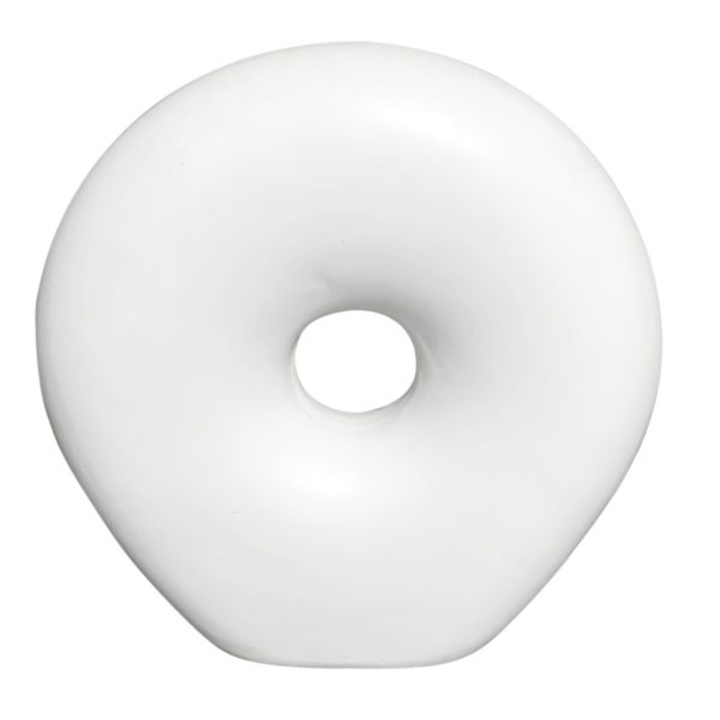 Laila Ali White Ceramic Round Sculpture, 8″