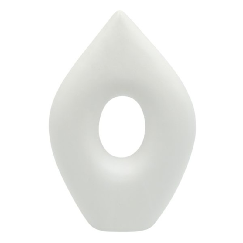 Laila Ali White Ceramic Sculpture Decor, 12″