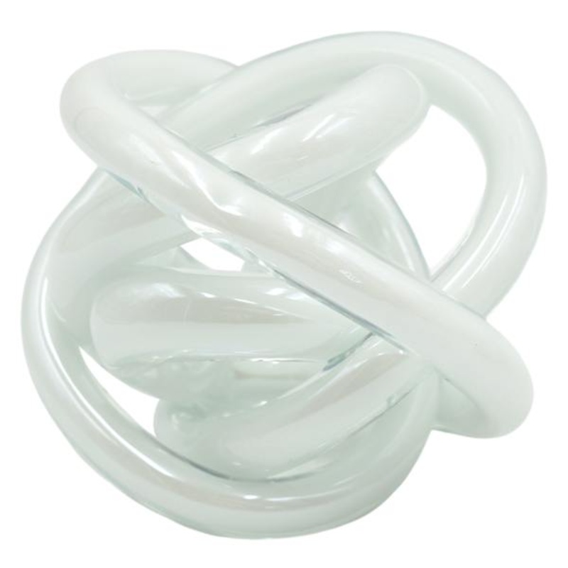 Laila Ali White Glass Orb Decor, 4″