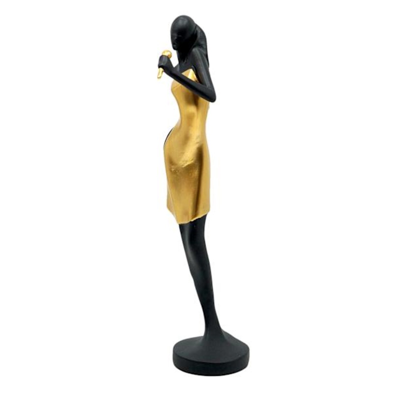 Matte Black & Gold Singer, 14.5″