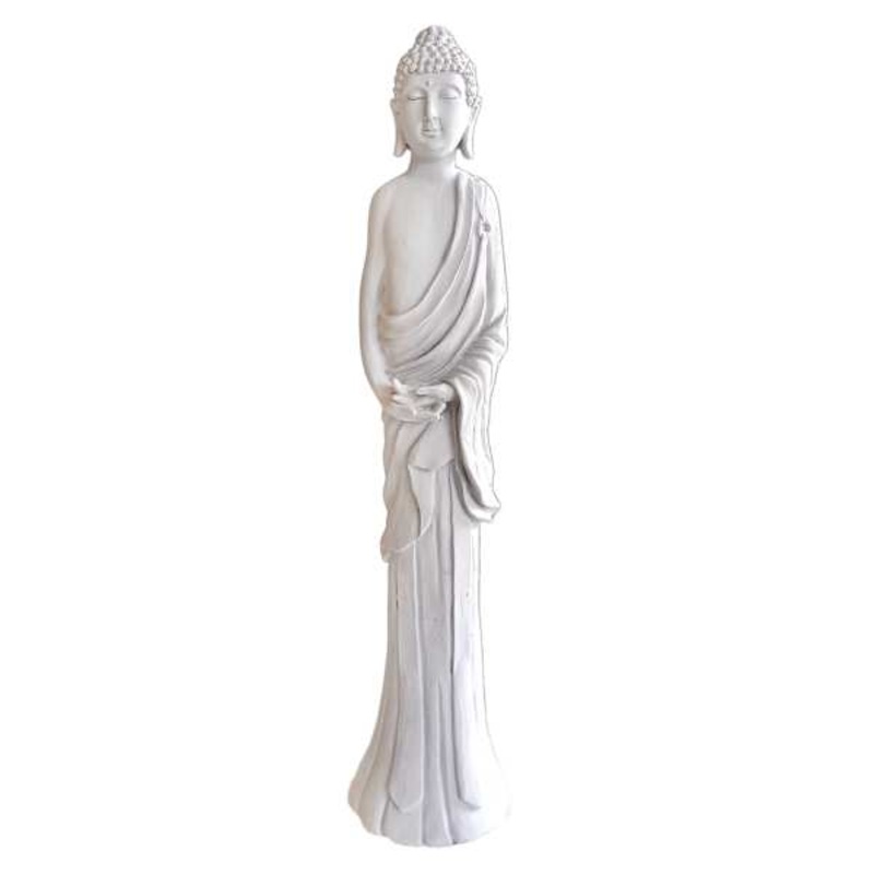 Matte White Buddha Figurine, 17″
