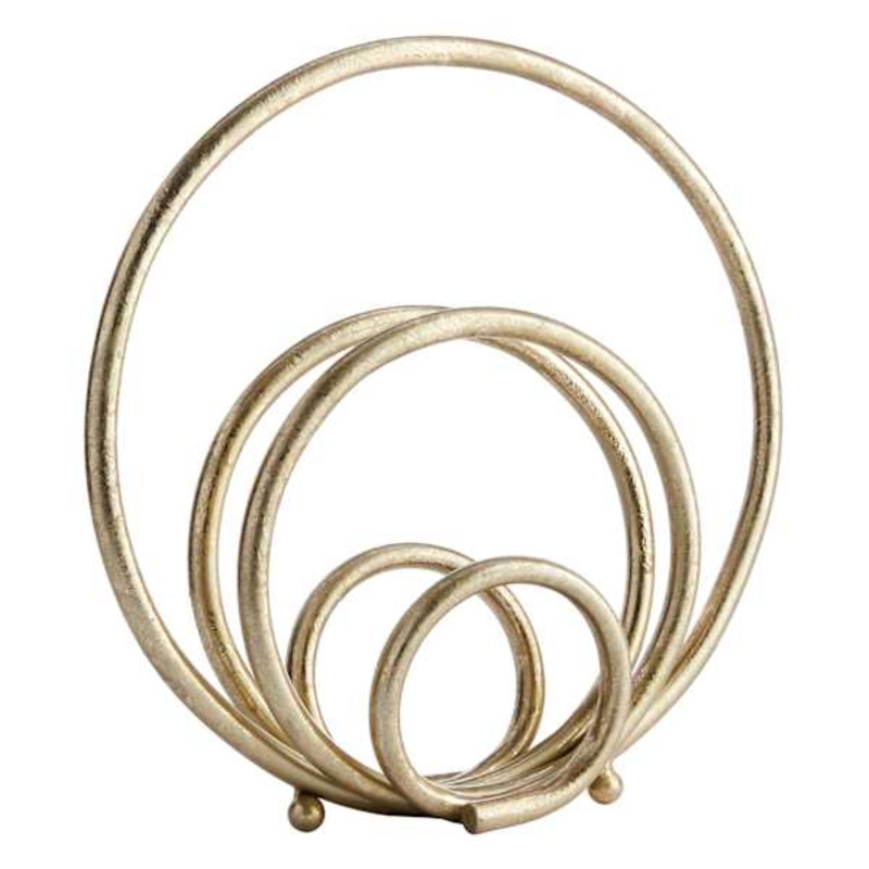 Metal Gold Circle Figurine, 12″
