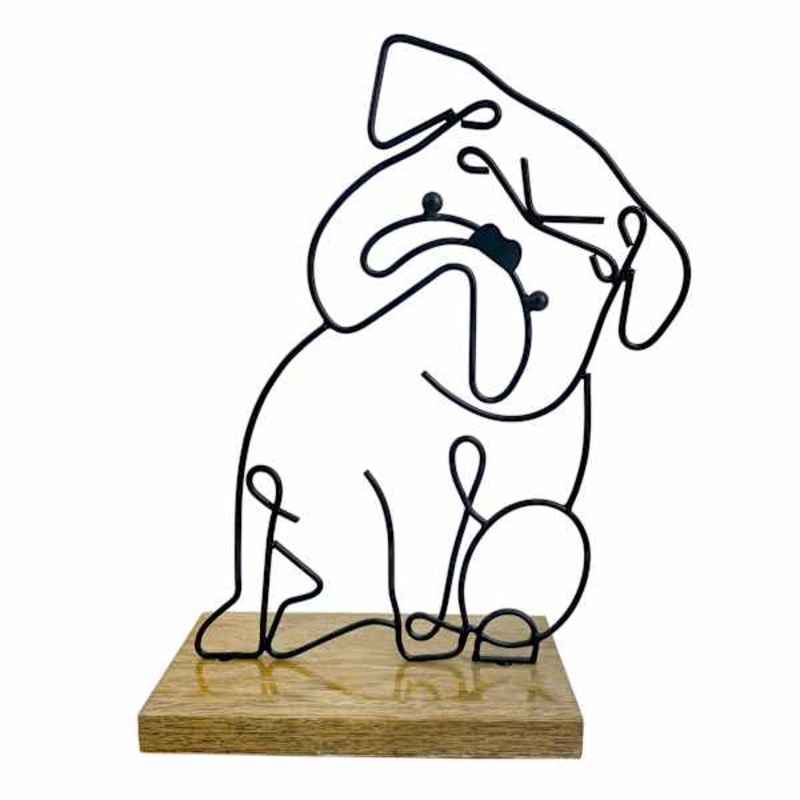 Metal Wire Dog Figurine, 10.5″