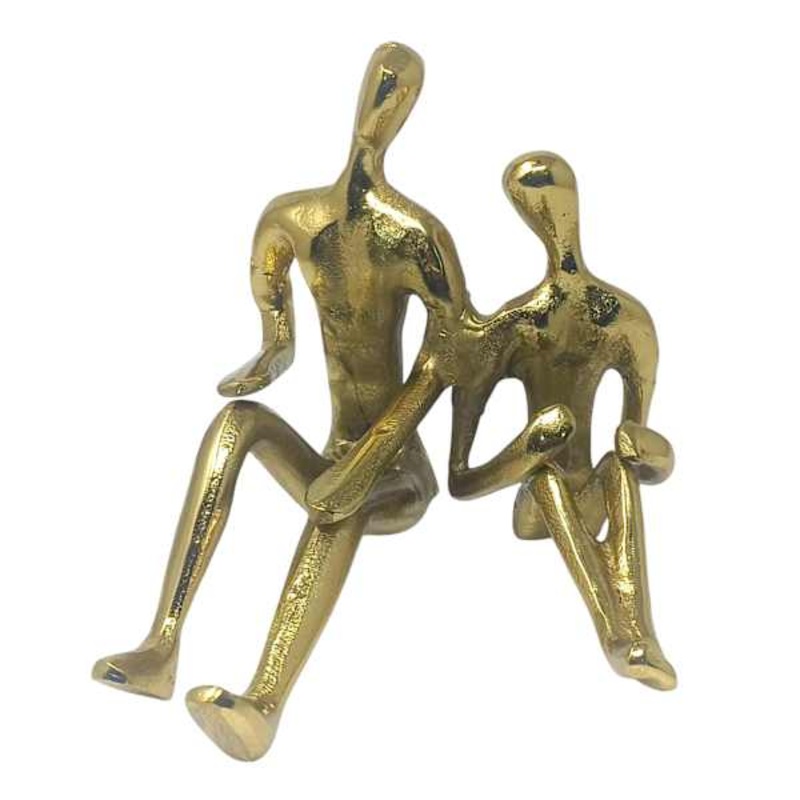 Metallic Couple Sculpture, 8″