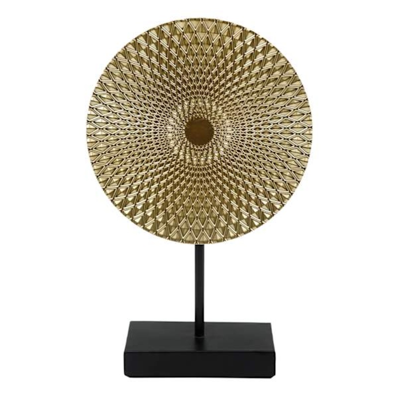 Metallic Mandala Disk Sculpture, 14″