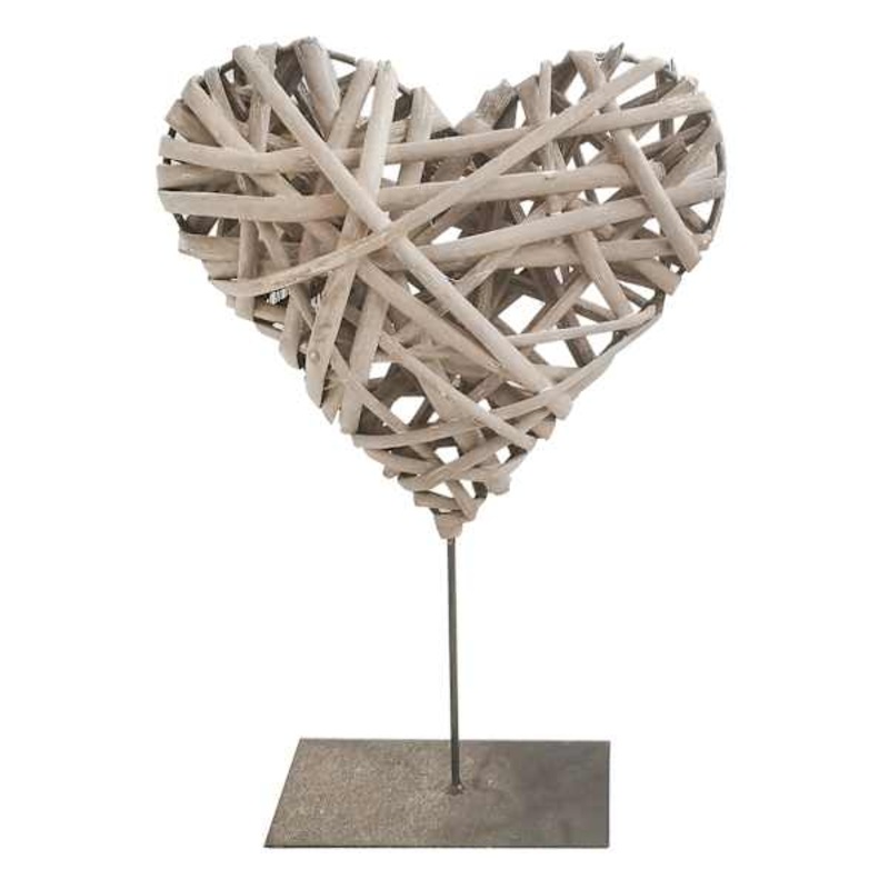 Natural Heart Table Decor, 15″