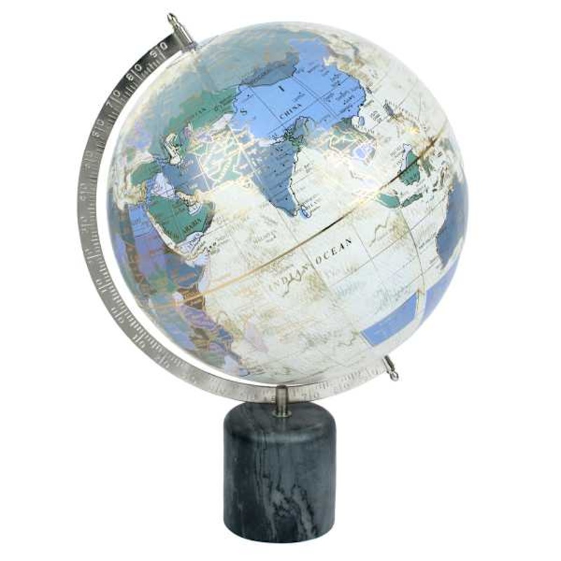 Paper Globe with Black Marble Base, 13×18