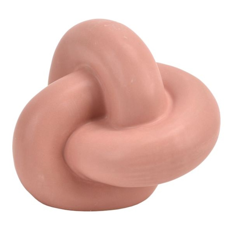 Pink Ceramic Knot Decor, 7″