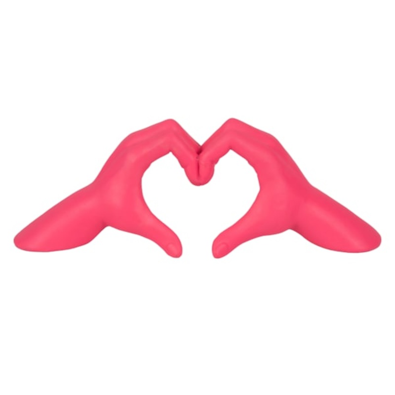 Pink Heart Hands Sculpture, 15″