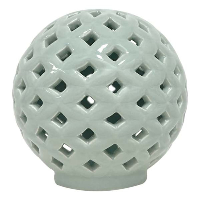 Providence Green Cutout Ceramic Orb, 4″