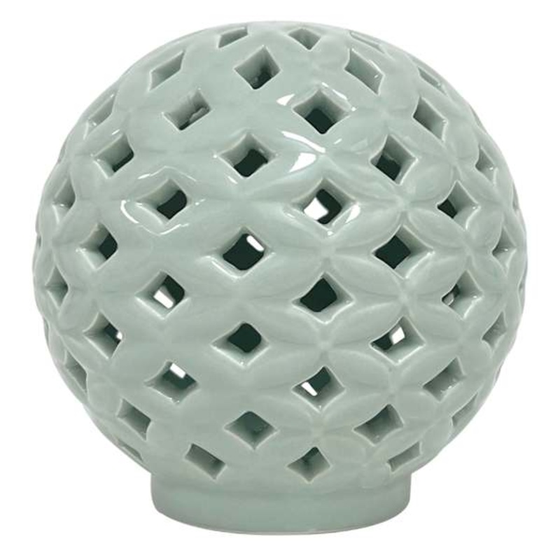 Providence Green Cutout Ceramic Orb, 5″
