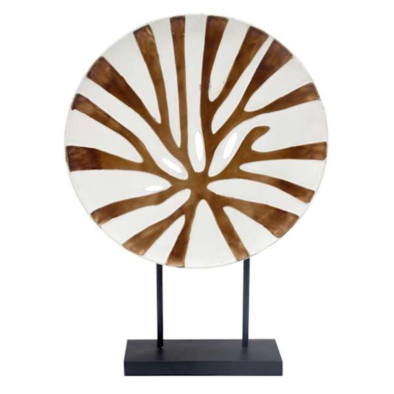 Round Metal Decorative Plate on Stand, 22″