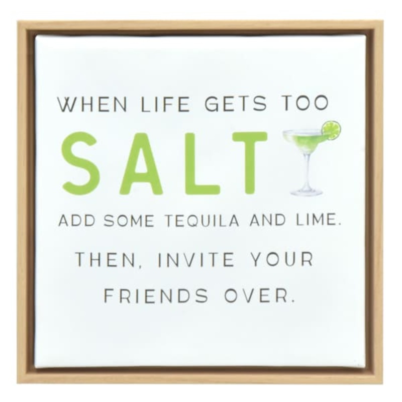 10X10 Natural Art Box – When Life Gets Too Salty Add Some Tequila And Lime