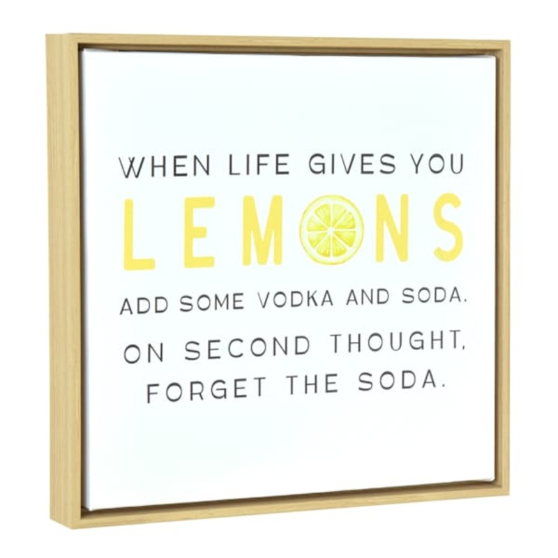 10X10 Natural Art Box – When Life Gives You Lemons Add Some Vodka And Soda