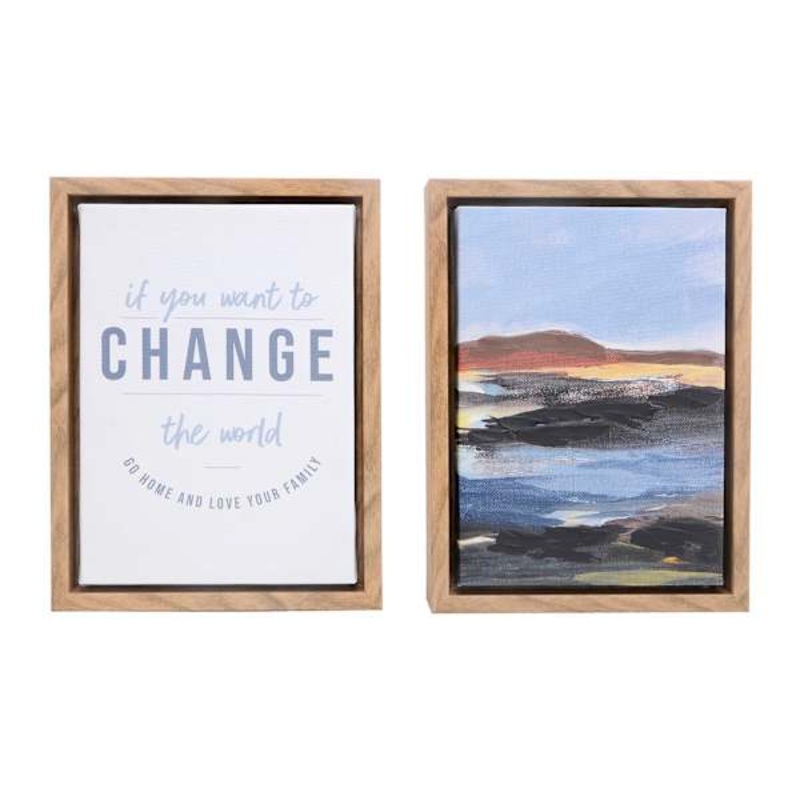 2-Piece Change the World Canvas Set, 5×7