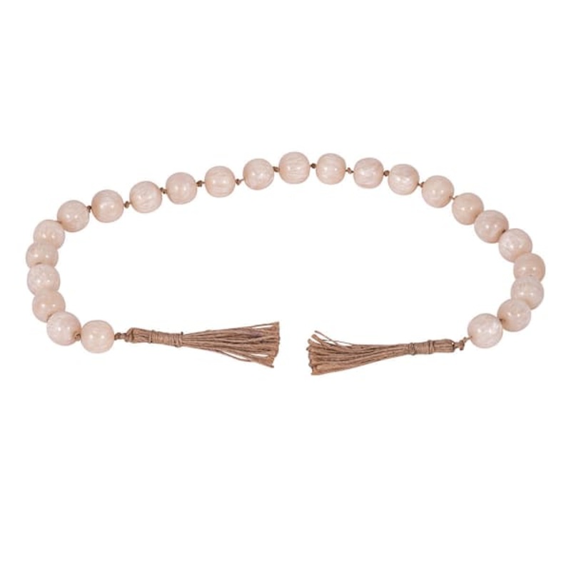 36In Ivory Resin Bead Garland With Tassle