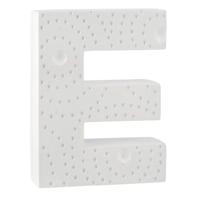 5″ White Monogram Letter, E