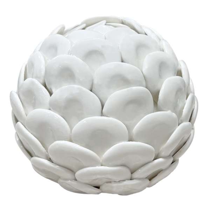 Tracey Boyd Ceramic Capiz Scallop Sphere, 5″
