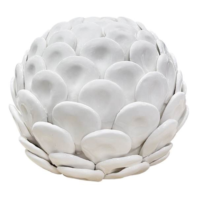 Tracey Boyd Ceramic Capiz Scallop Sphere, 6″