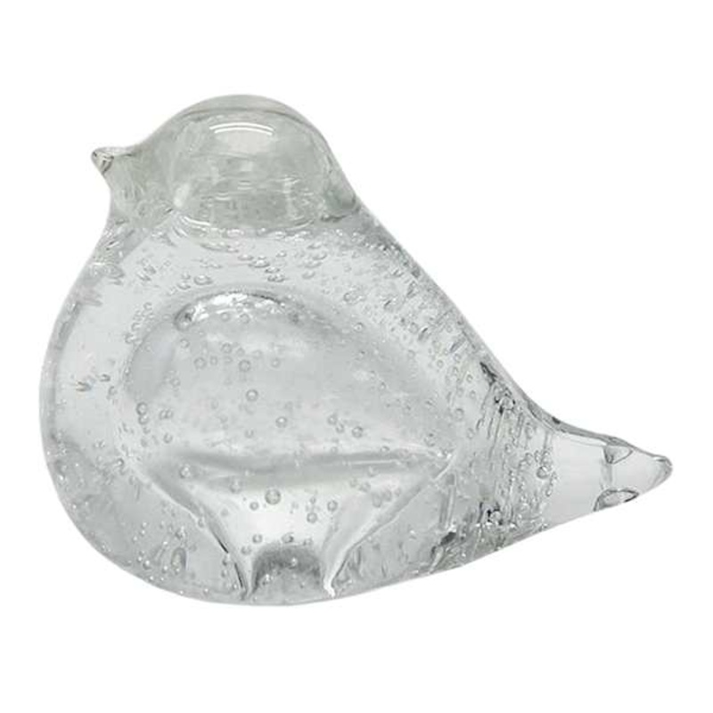 Tracey Boyd Clear Bubble Glass Bird, 4″